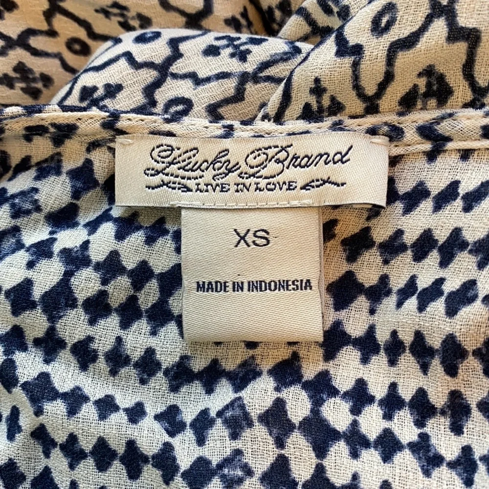 Lucky Brand Turkish Scarf boho print short sleeve maxi dress, XS NWOT - Picture 9 of 12